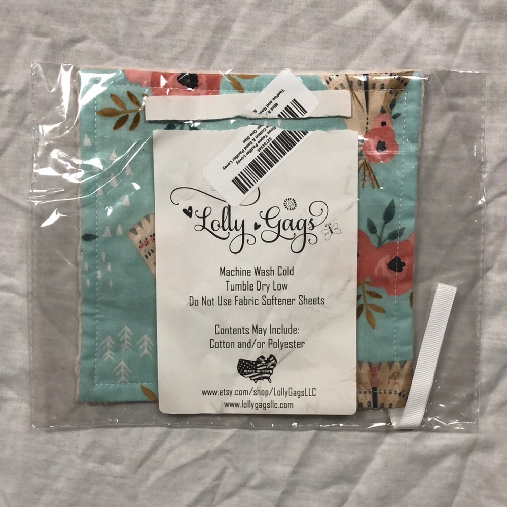 Lolly Gags Mint & Rose Tepee Pacifier Lovey/ NWT